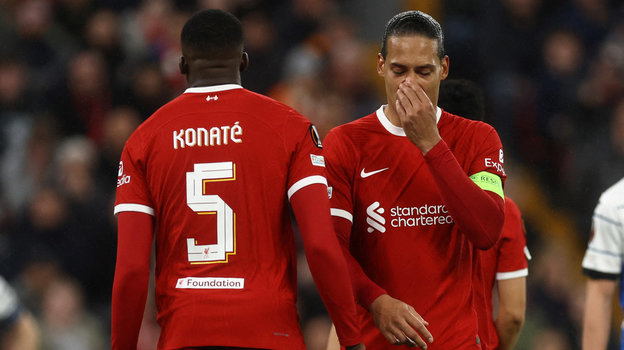 Ибраим Конате и Вирджил ван Дейк. Футболисты Ибраим Конате и Вирджил ван Дейк