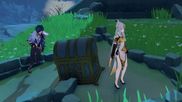 Роскошный сундук на том самом «скрытом» острове близ Мондштадта можно получить только в кооперативе.