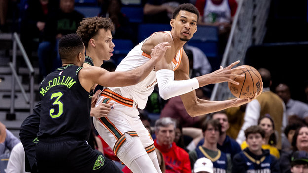 Си Джей Макколлум и Виктор Вембаньяма. Баскетболисты Си Джей Макколлум и Виктор Вембаньяма