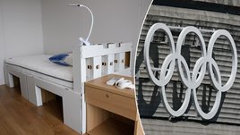 Кровати в олимпийской деревне на Играх-2020 в Токио