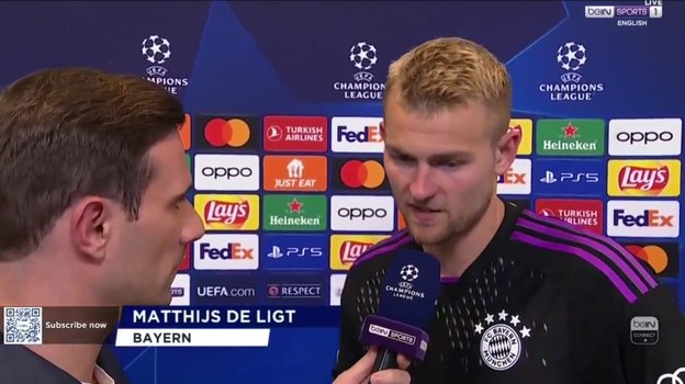 Маттайс де Лигт во время послематчевого интервью beIN Sports после поражения от «Реала».