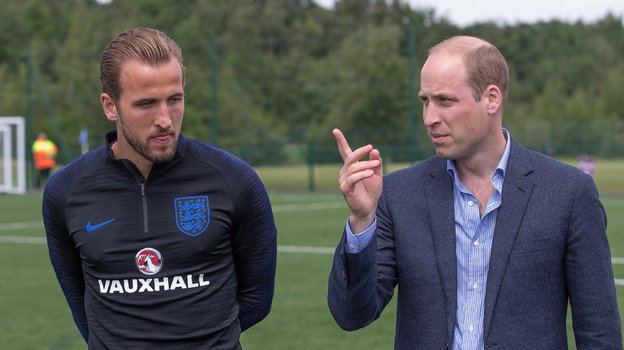 Гарри Кейн и Принц Уэльский Уильям.