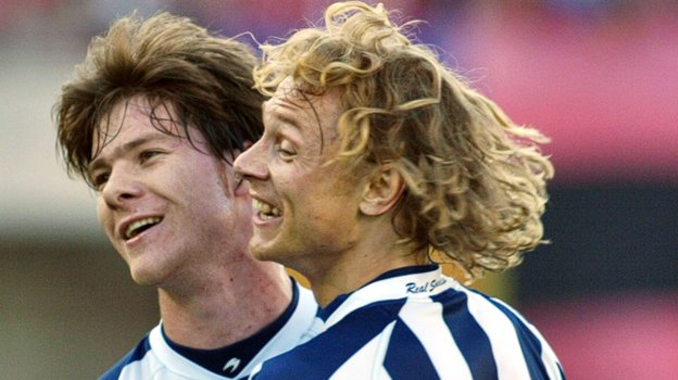 Хаби Алонсо (слева) и Валерий Карпин в «Реал Сосьедаде». Хаби Алонсо (слева) и Валерий Карпин в «Реал Сосьедаде».