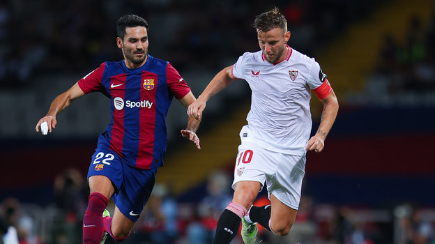 Илкай Гюндоган и Иван Ракитич («Барселона» — «Севилья»).