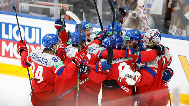 Чехия празднует победу над Швецией.