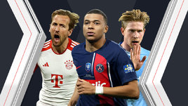 Футболисты Харри Кейн, Килиан Мбаппе и Кевин Де Брейне