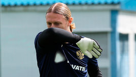 Голкипер сборной России Матвей Сафонов.