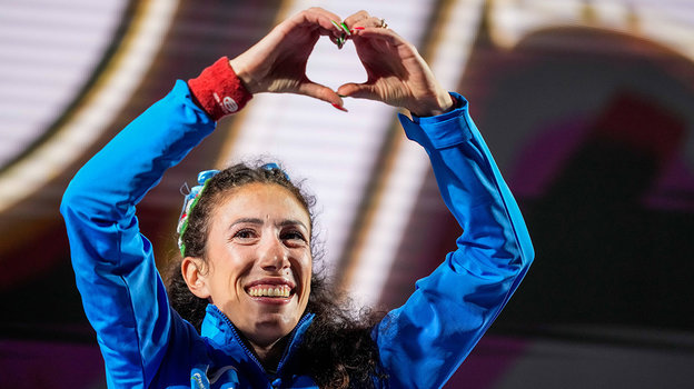 Победительница соревнований по спортивной ходьбе Антонелла Пальмизано.