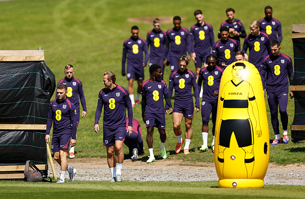 Тренировка сборной Англии.