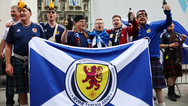 Фанаты сборной Шотландии в Мюнхене.