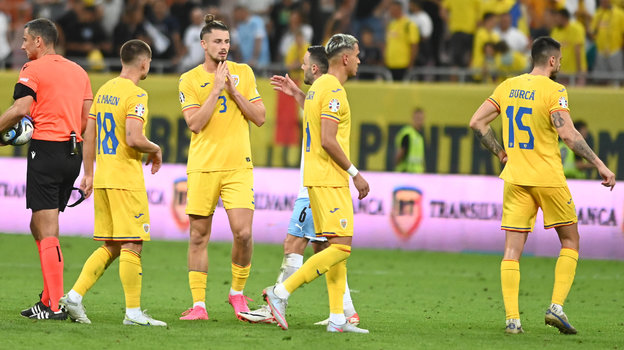 Футболисты сборной Румынии после выхода на Евро-2024.