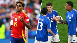 Ламин Ямаль и футболисты сборной Италии на чемпионате Европы-2024