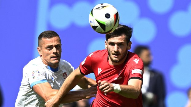 Хвича Кварацхелия в матче против Чехии на Евро-2024.