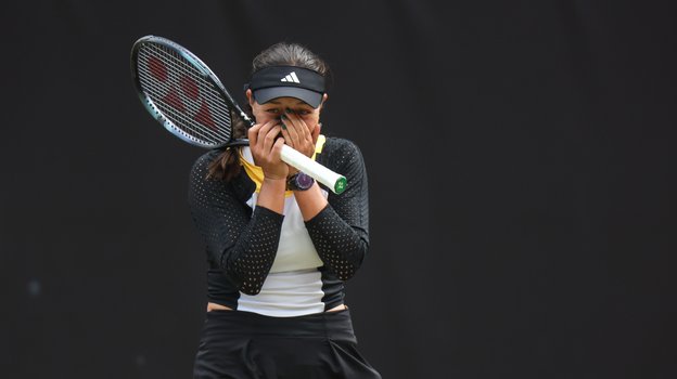 Эмоции Джессики Пегулы после победы в финале над Калинской.