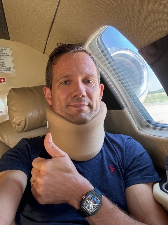 Себастьен Ожье после аварии.