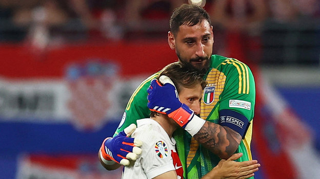 Лука Модрич и Джанлуиджи Доннарумма. Футболисты Лука Модрич и Джанлуиджи Доннарумма на Евро-2024