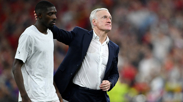 Усман Дембеле и Дидье Дешам. Усман Дембеле и Дидье Дешам