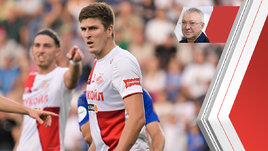 Футболист «Спартака» Александр Соболев в матче против «Оренбурга»