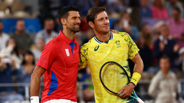 Новак Джокович и Мэттью Эбден.