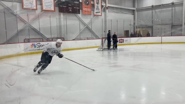 Матвей Мичков в тренировочном лагере «Филадельфии» осенью 2023 года.