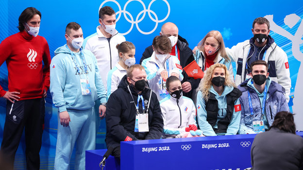 Фигуристы сборнйо ОКР на Олимпиаде в Пекине.