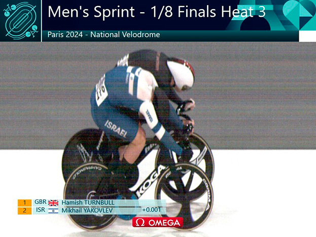 В 1/8 финала Михаил Яковлев уступил британцу Хэмишу Тернбуллу одну тысячную секунды.