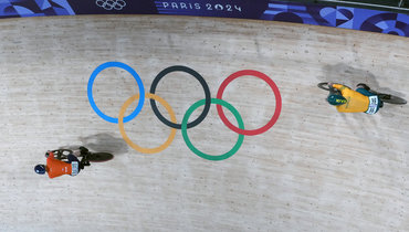 Соревнование по велотреку на Олимпиаде.