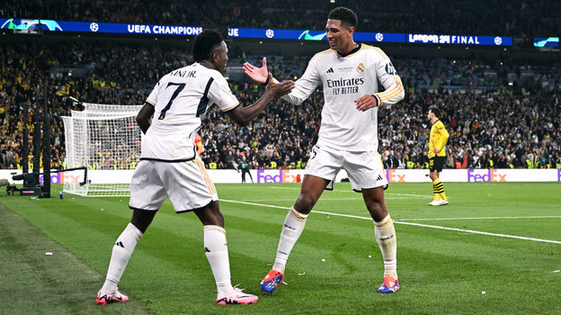 Винисиус Жуниор и Джуд Беллингем. Футболисты «Реала» Винисиус Жуниор и Джуд Беллингем