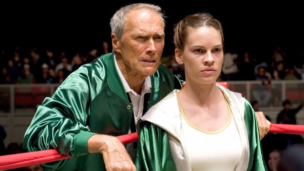 Клинт Иствуд и Хилари Суэнк.