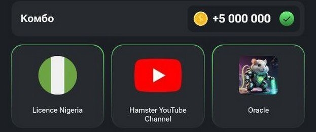 Комбо-карточки Hamster Kombat на 20-21 августа.