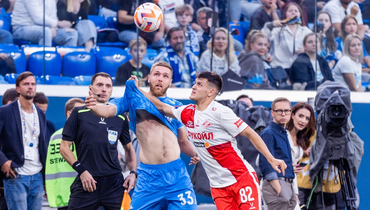 «Зенит» и «Спартак» сыграли вничью (0:0) в матче 6-го тура РПЛ. Иван Сергеев и Даниил Хлусевич.