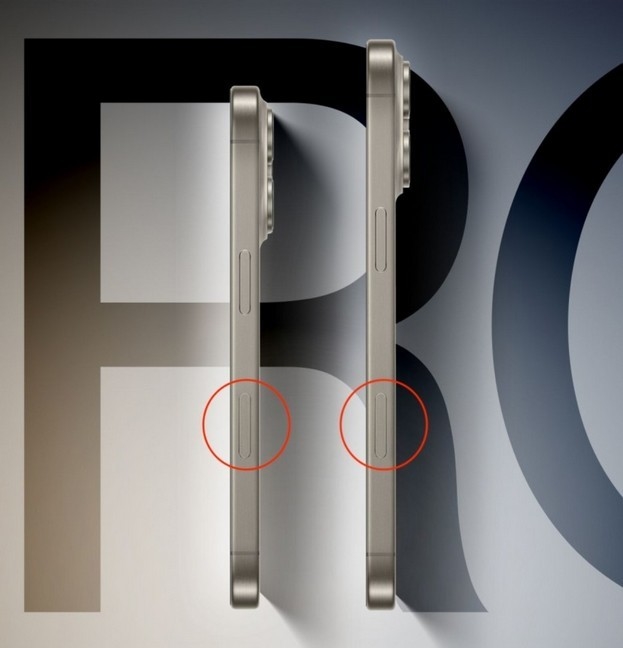 Расположение новой кнопки Capture на iPhone 16 Pro обведено красным.