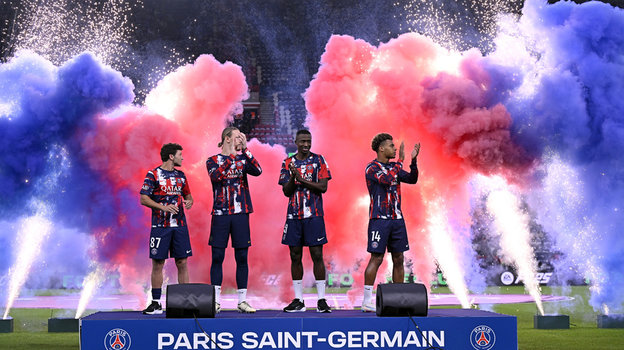 Матвей Сафонов, Жоау Невеш, Вильян Пачо и Дезире Дуэ («ПСЖ»).