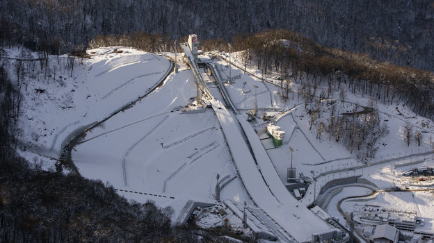 Комплекс трамплинов «Русские горки» в Сочи.