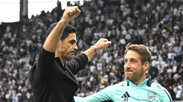 Николя Жовер (справа) и Микель Артета.