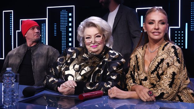 Роман Костомаров, Татьяна Тарасова и Татьяна Навка на съемках нового сезона шоу «Ледниковый период».