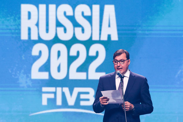 Президент Всероссийской федерации волейбола Станислав Шевченко на жеребьевке чемпионата мира-2022 в Москве. Президент Всероссийской федерации волейбола Станислав Шевченко