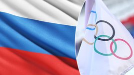 Флаги России и Олимпийских игр