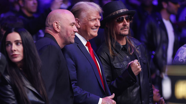 Босс UFC Дана Уайт, Дональд Трамп и певец Кид Рок. Босс UFC Дана Уайт, Дональд Трамп и певец Кид Рок