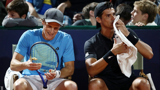 Бывший уругвайский футболист Диего Форлан (слева) и теннисист Федерико Кориа. Бывший уругвайский футболист Диего Форлан (слева) и теннисист Федерико Кориа