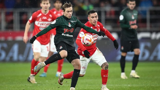 Алексей Батраков и Эсекьель Барко. «Лукойл Арена». 16-й тур чемпионата России. РПЛ. «Спартак» (Москва) — «Локомотив» — (5:2)