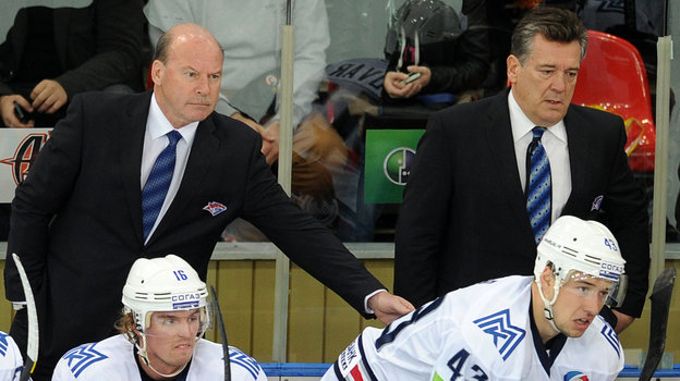 Майк Кинэн и Майкл Пелино. Бывшие тренеры «Металлурга» Майк Кинэн и Майкл Пелино в 2013 году