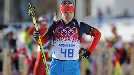 Биатлонист Евгений Устюгов на Олимпиаде-2014 в Сочи