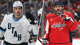 Нападающий «Юты» Джек Макбэйн и капитан «Вашингтона» Александр Овечкин