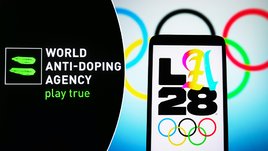 Логотип ВАДА и Олимпиады-2028 в Лос-Анджелесе