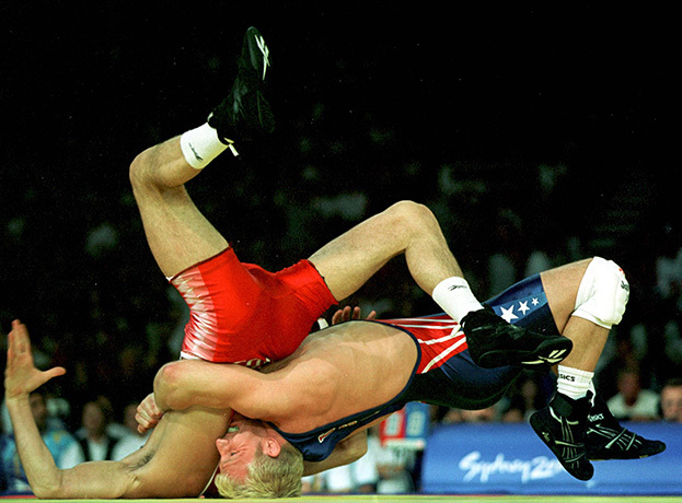 Брэндон Слэй в бою против Бувайсара Сайтиева. Олимпиада в Сиднее-2000. Брэндон Слэй в бою против Бувайсара Сайтиева. Олимпиада в Сиднее-2000.