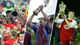 Победы «Спартака», ЦСКА и «Локомотива» чемпионатах России в сезонах-2016/17, 2012/13 и 2002.