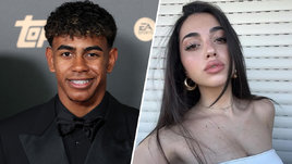 Полузащитник «Барселоны» Ламин Ямаль и Анна Дженьозо.