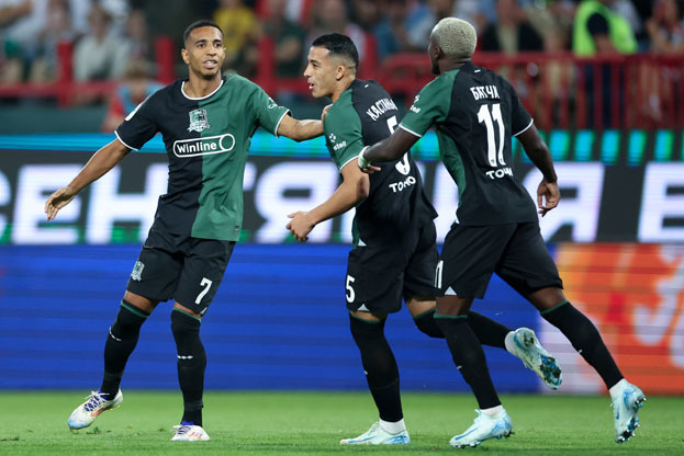 Виктор Са, Кевин Кастаньо и Жоау Батчи. Виктор Са, Кевин Кастаньо и Жоау Батчи РПЛ «Локомотив» — «Краснодар» (0:3). 1 сентября. Москв