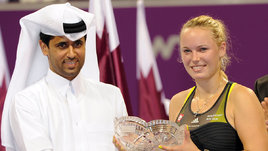 Президент «ПСЖ» Нассер Аль-Хелаифи и теннисистка Каролин Возняцки